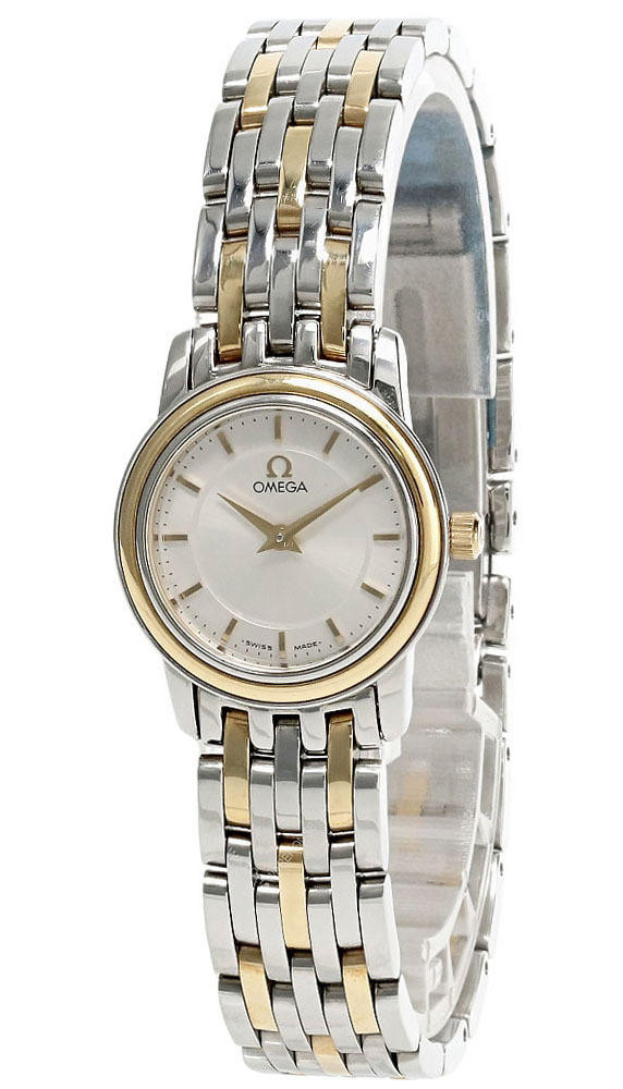 OMEGA De Ville 22MM White Dial 18K Gold 2-Tone Women's Watch