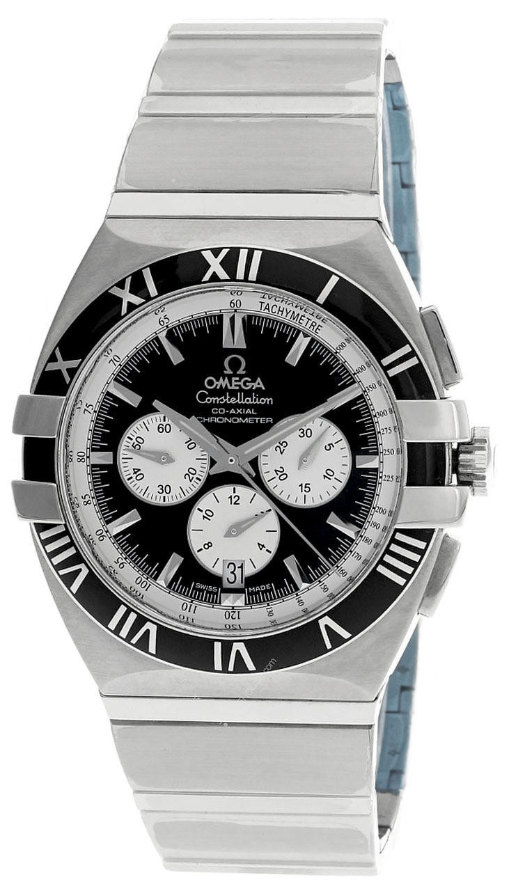 Omega Constellation Double Eagle 41mm Chrono Blk Dial Watch 1519.51.00