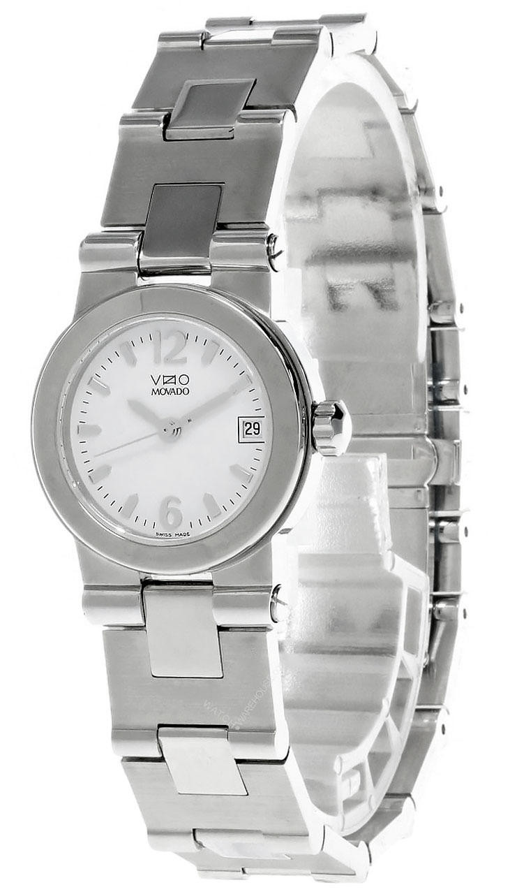 MOVADO Vizio Stainless Steel White Dial Bracelet Women's