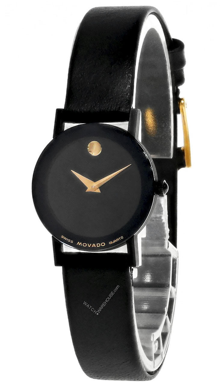 MOVADO Museum 22MM Black Dial Leather Women display picture 3