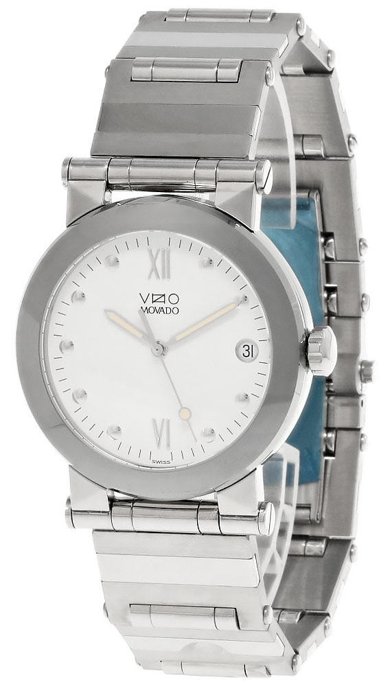 MOVADO Vizio Stainless Steel White Date Dial Men's Watch 83.C2
