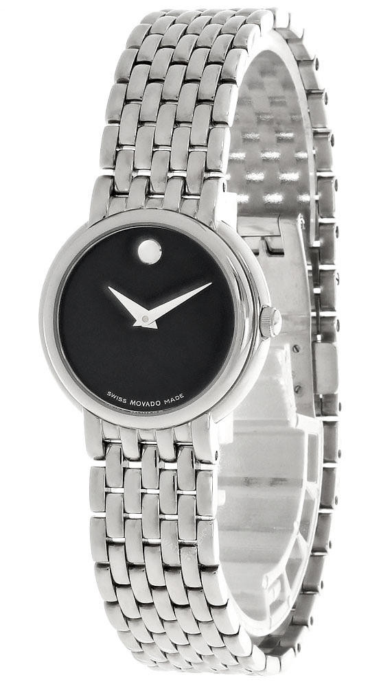 MOVADO Certa Stainless Steel Black Museum Dial Women display picture 3