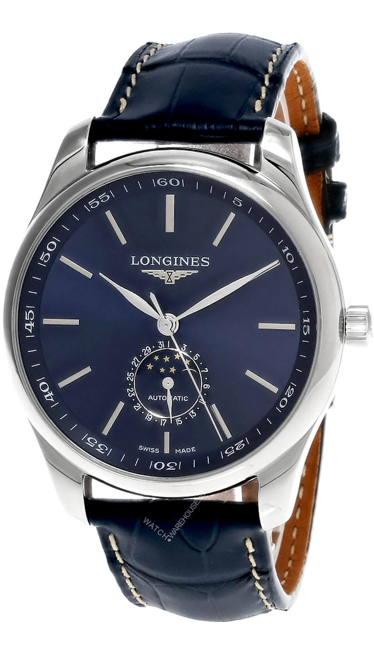 Longines Master Collection Auto Blue Dial Leather Men's Watch L29194920