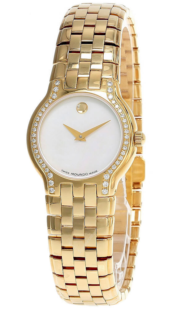Vintage Movado Ladies SS/18k Diamond Bezel Vintage Movado Diamond Watch - 7 For Sale on 1stDibs  main image 3