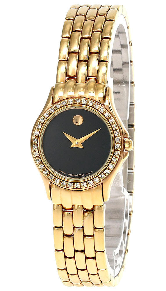 MOVADO Black Dial Ladies Quartz Wrist WATCH! 1CT wieght Diamond,14k Beze… Movado Strato 84 A1 2847 S Black Dial Diamond Bezel Ladies  main image 4