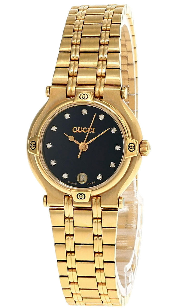 GUCCI Classic Diamond Black Dial Gold (small) Women's Watch 9200L-0054506 |  Fast & Free US Shipping | Watch Warehouse