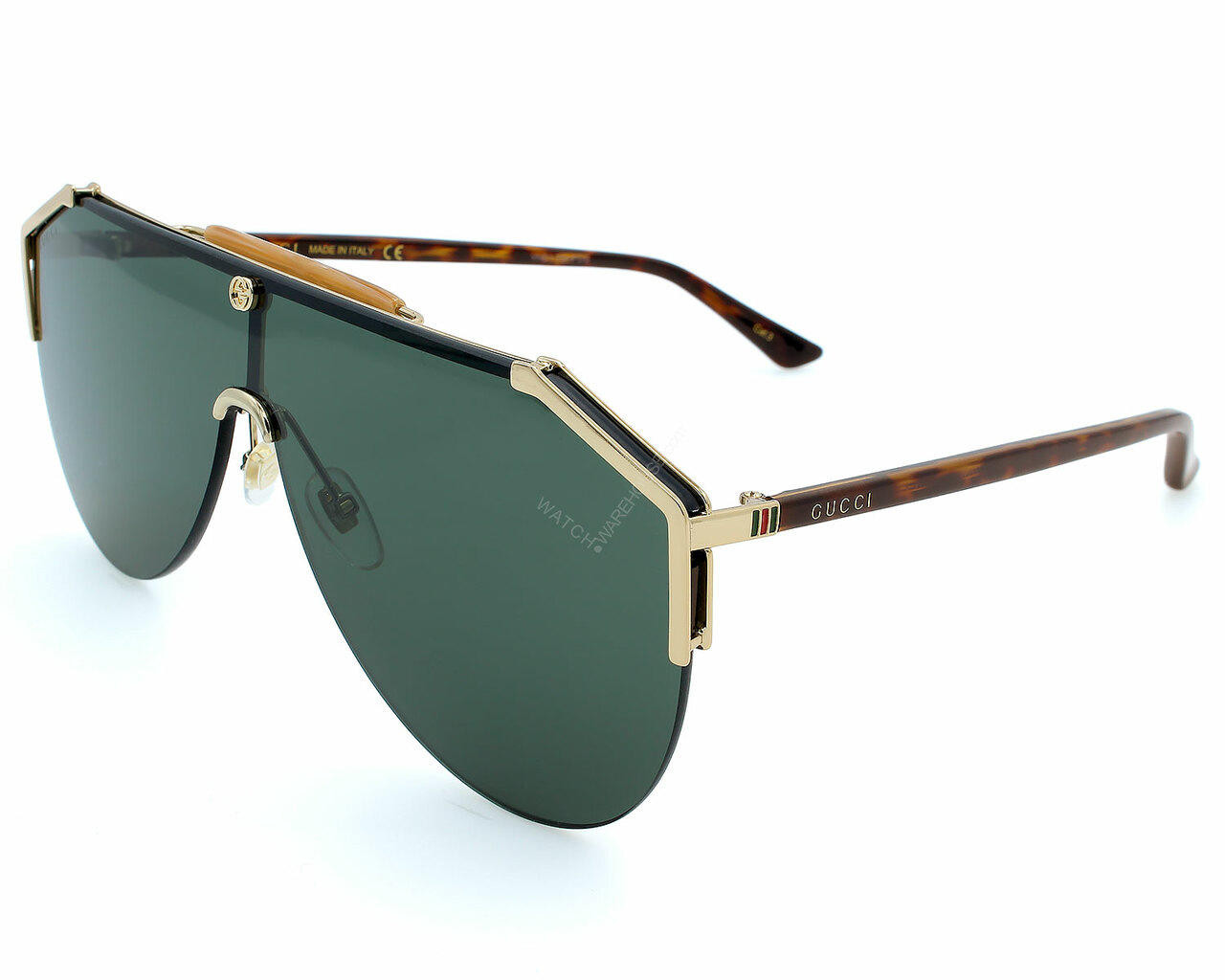 GG GUCCI Aviator Gold/Havana/Green 99-01-140 Men's Sunglasses