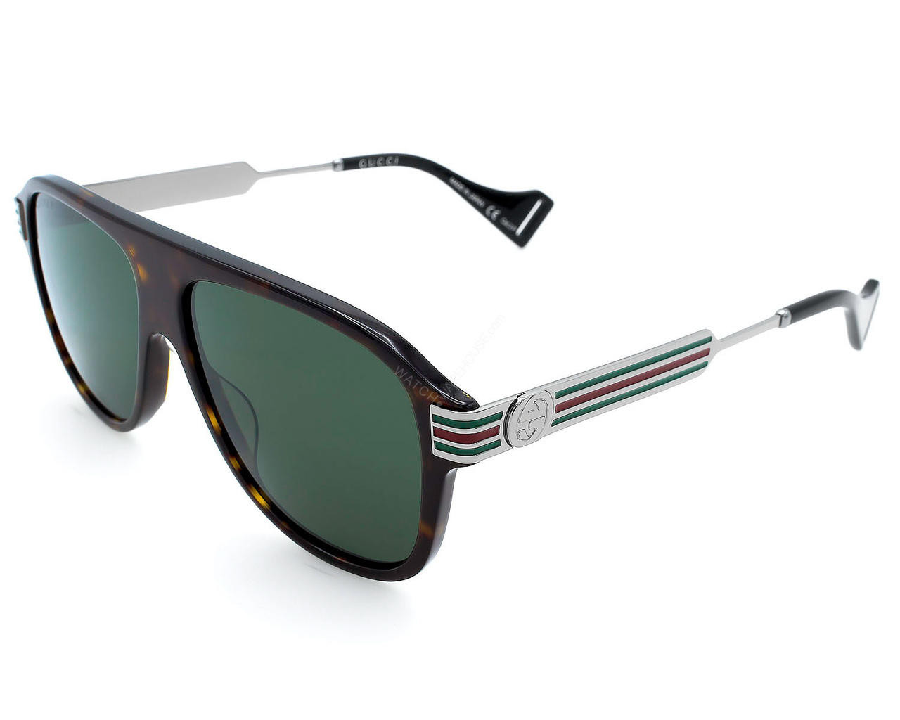 GUCCI Havana/Ruthenium/ Green 57-14-145 Men
