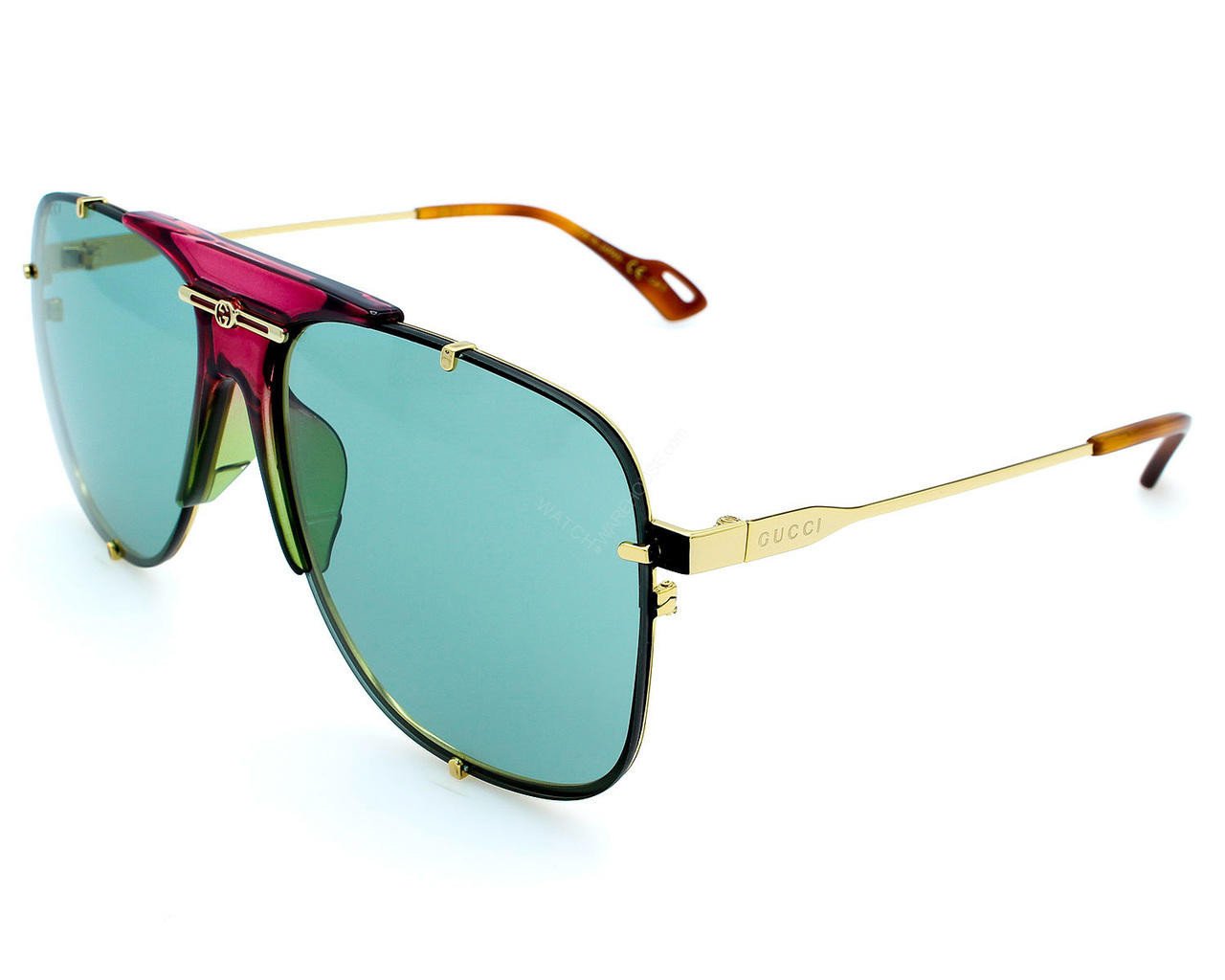 GUCCI Gold/Green Lens 63-14-140MM Women display picture 3