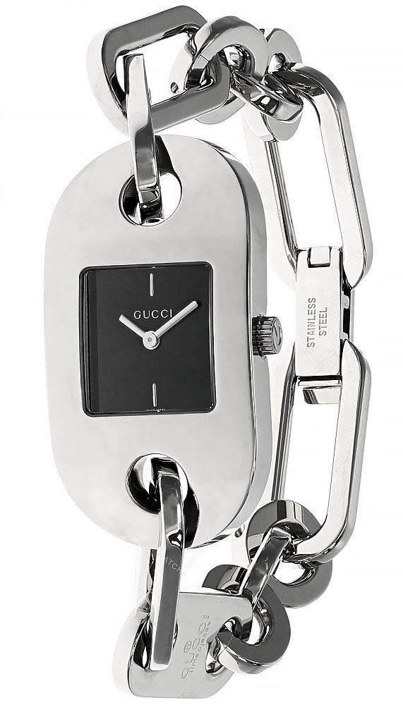 GUCCI Stainless Steel Black Dial Bracelet Women's Watch YA061506