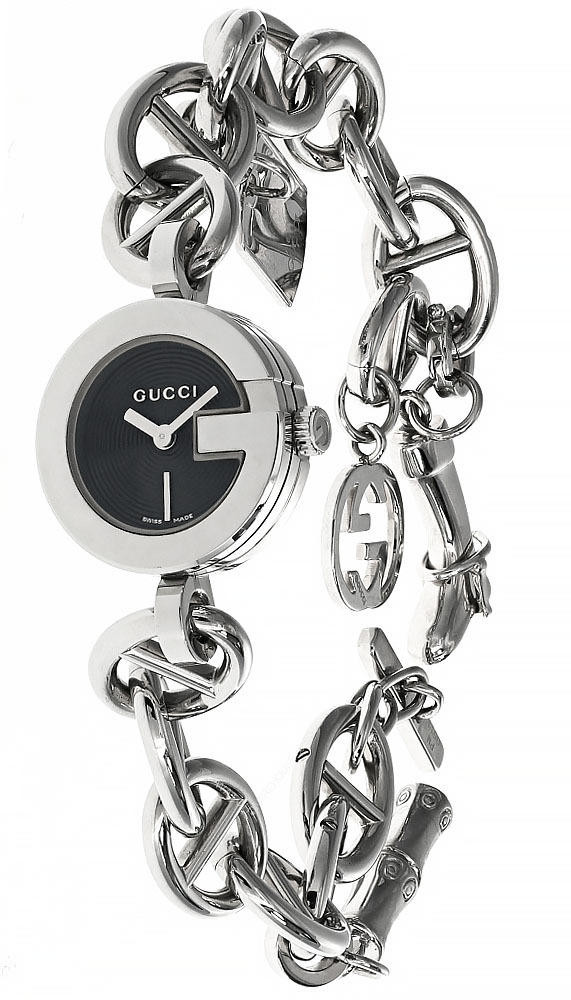 GUCCI G Stainless Steel Black Dial Bracelet Women display picture 3