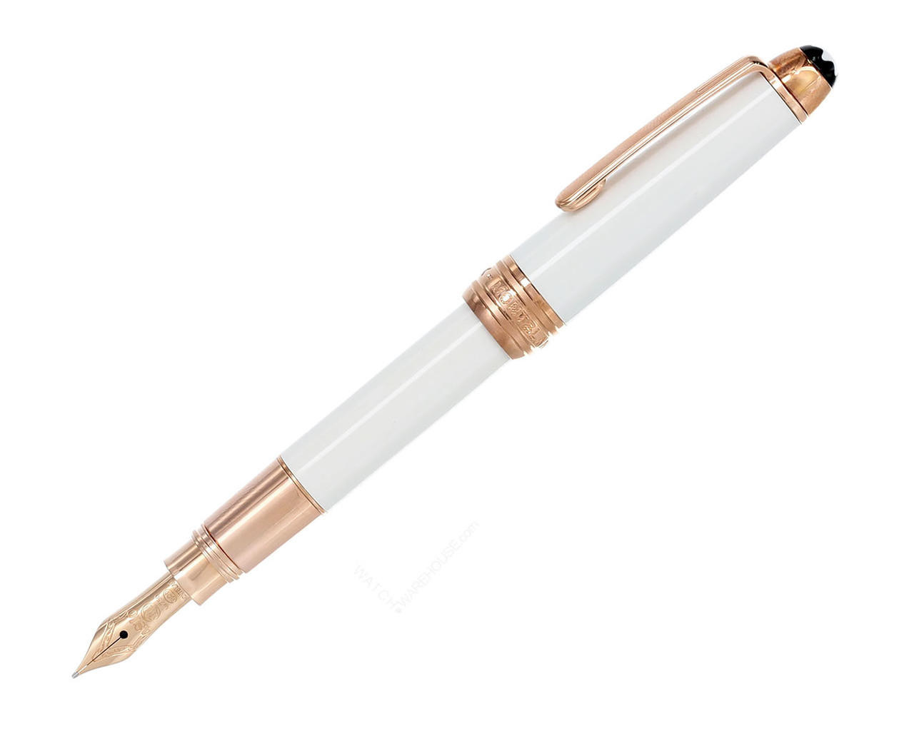 MONTBLANC Meisterstück 114 White Solitaire (F) Nib Rose Gold