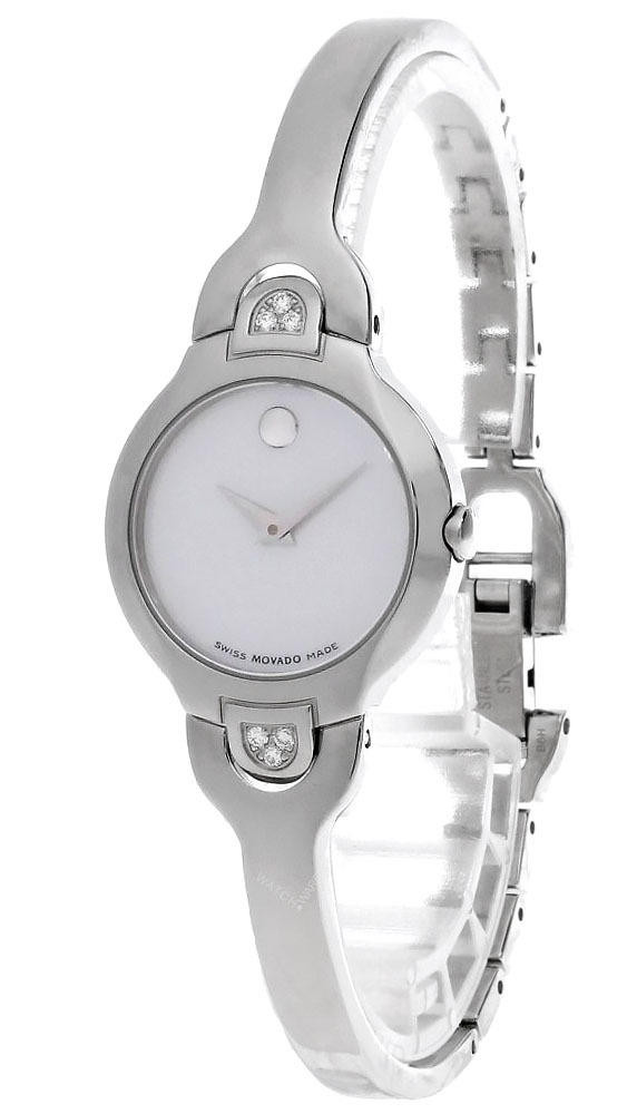 MOVADO Museum Stainless Steel White MOP Dial Women display picture 1