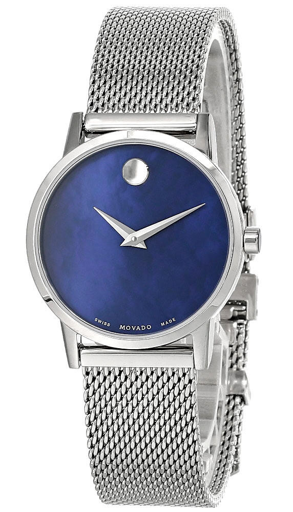 MOVADO Museum S-Steel Classic Blue MOP Dial Mesh Women