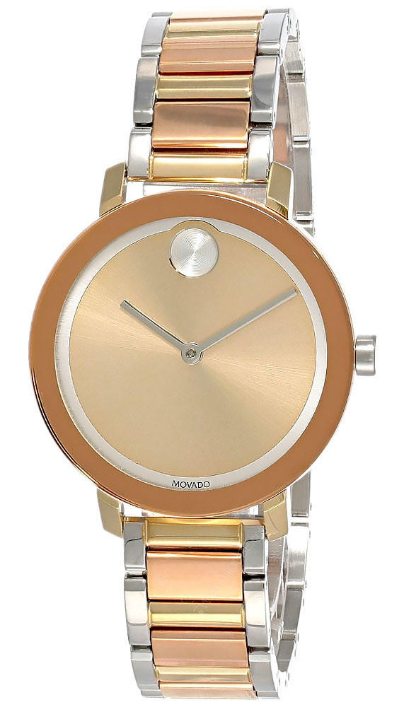MOVADO Bold Evolution 34MM SS Gold Dial Tri-Color Women