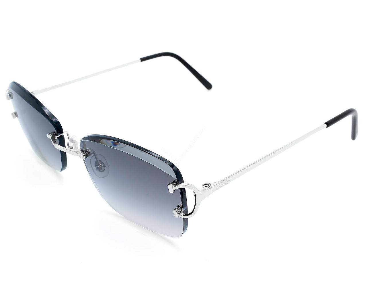 Cartier Classic C Silver with Grey Lens 57MM Glasses 