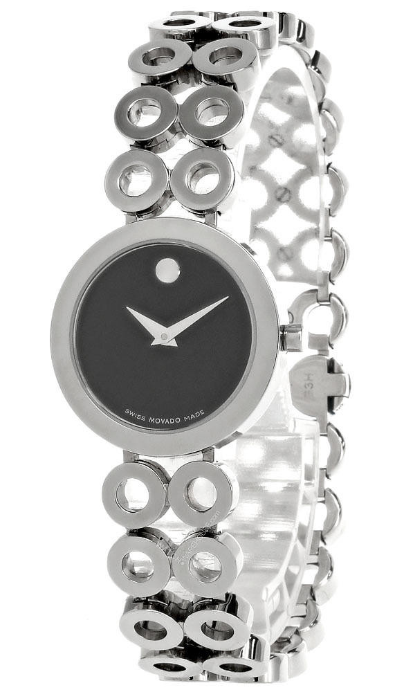 MOVADO Museum Stainless Steel Black Dial Bracelet Women display picture 1