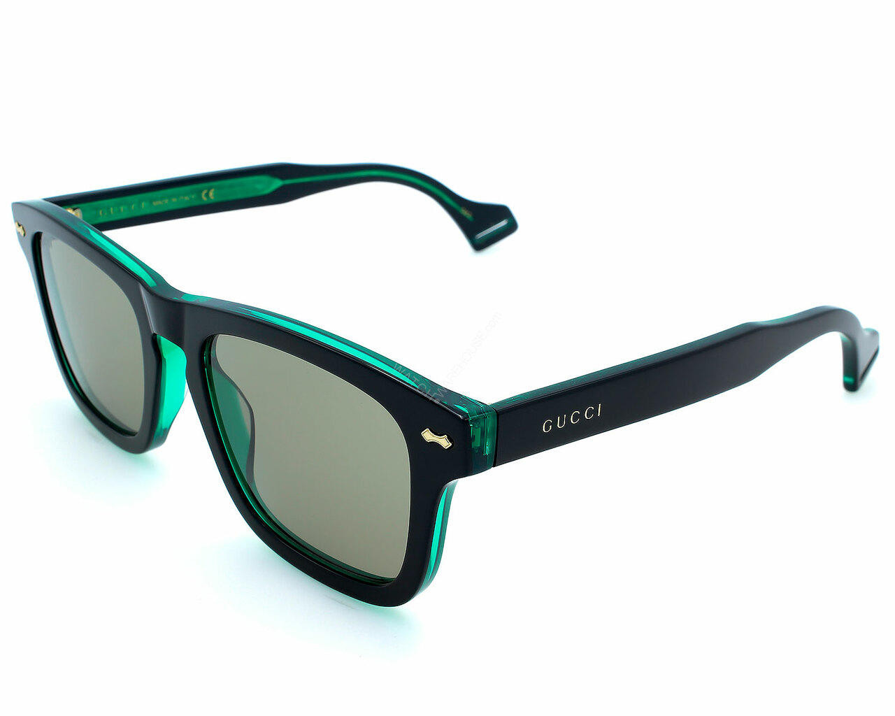 小物 Archive GUCCI sunglasses dark green GUCCI Black/Green 53-20-145MM Men's Sunglasses GG0735S 004
