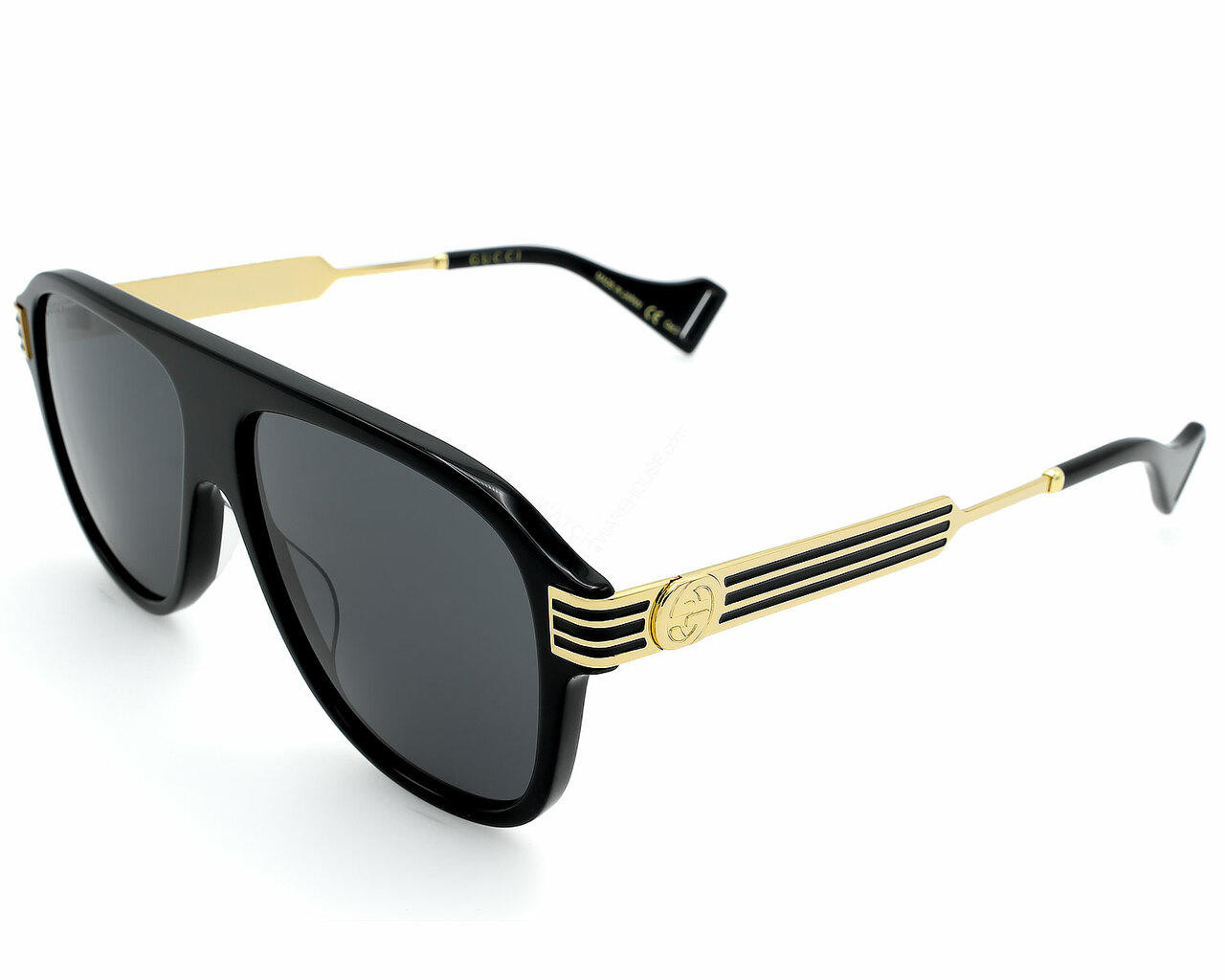 GUCCI Black/Gold/Gray Lens 57-14-145MM Women
