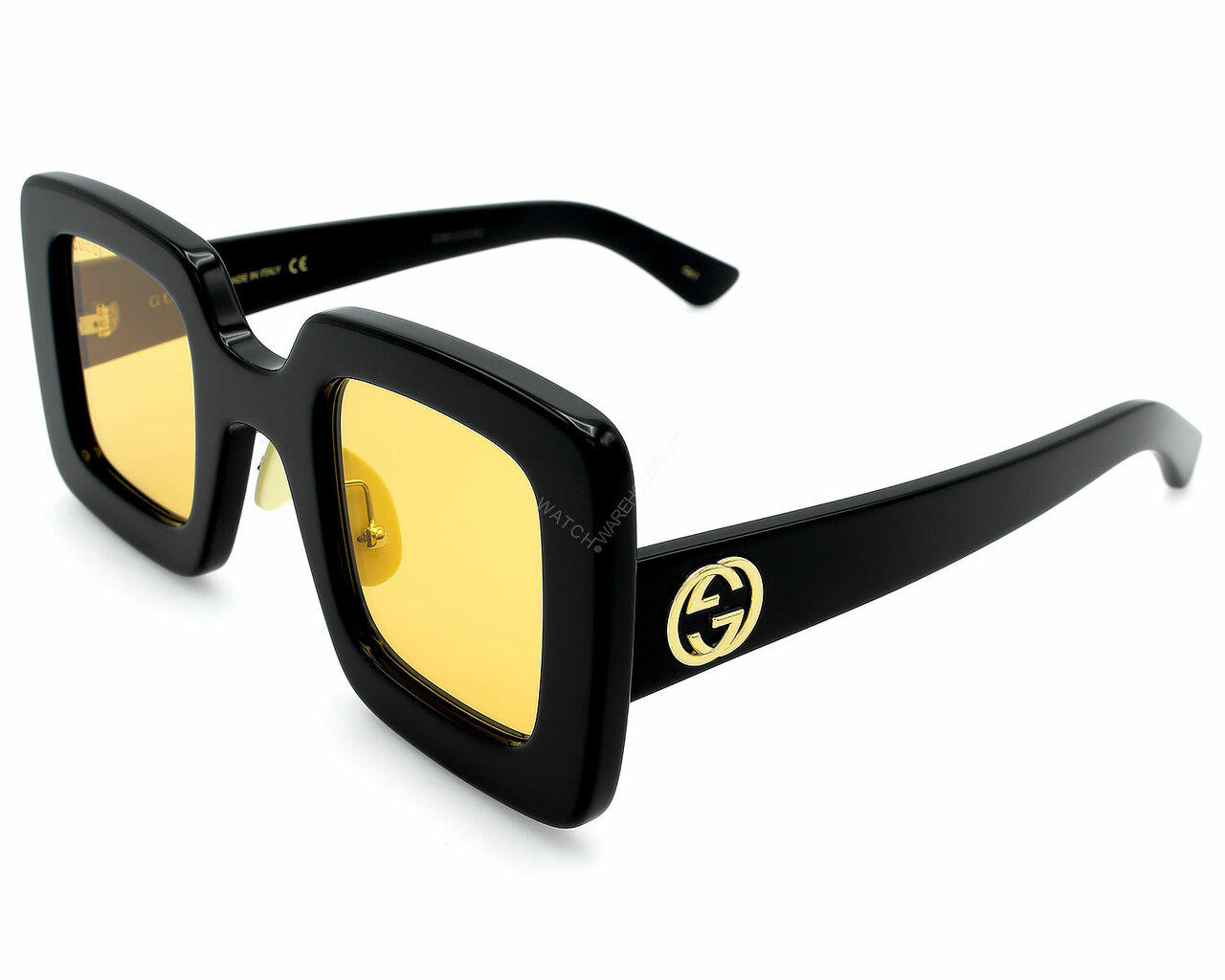 gucci black and yellow sunglasses