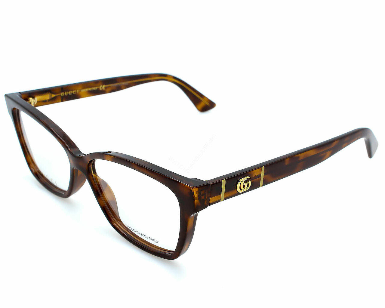 GUCCI Cat-Eye Clear Lens Havana Frame 55-14-145MM Women's Eyewear