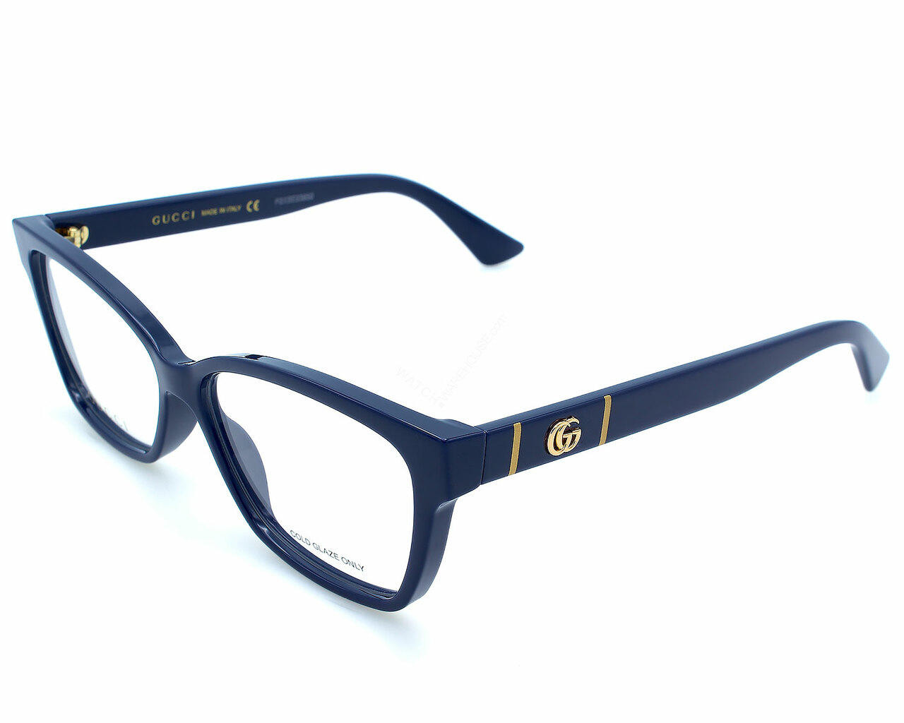 GUCCI Cat-Eye Clear Lens Blue Frame 55-14-145MM Women's Eyewear