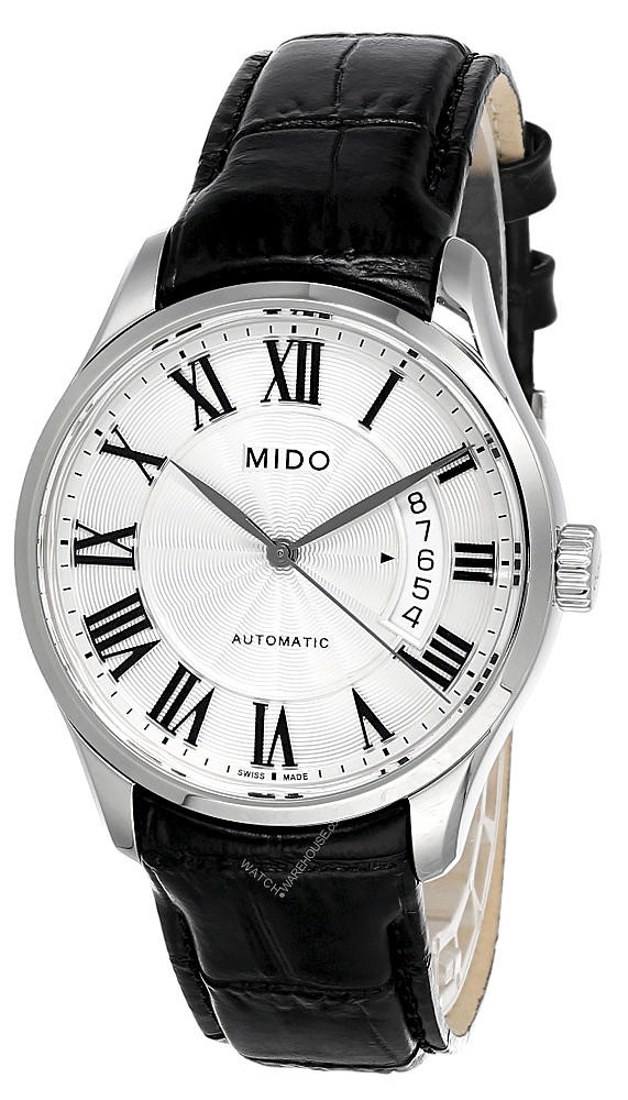 MIDO Belluna II 自動巻き メンズ腕時計 MIDO Belluna II 40MM AUTO Silver Dial LTHR Men's Watch M024.407.16