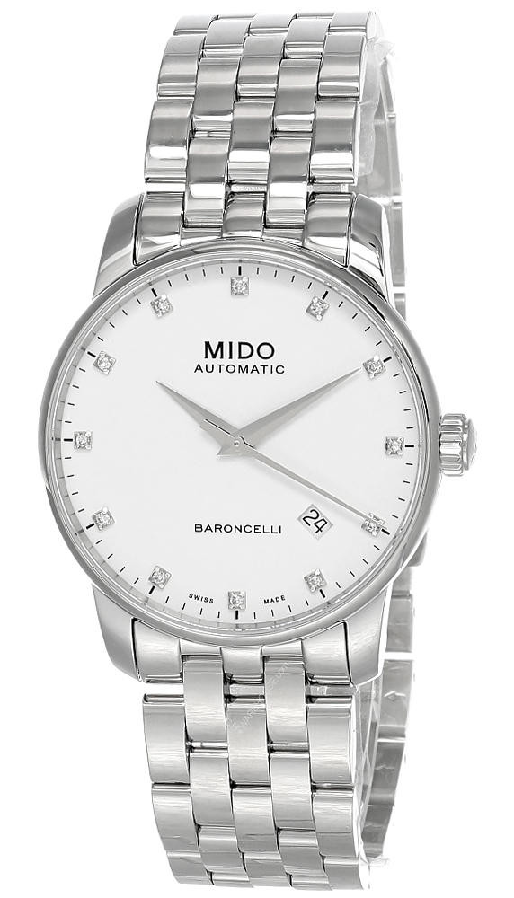 MIDO Baroncelli 38MM SS Diamond White Dial Men's Watch M8600.4.66.1