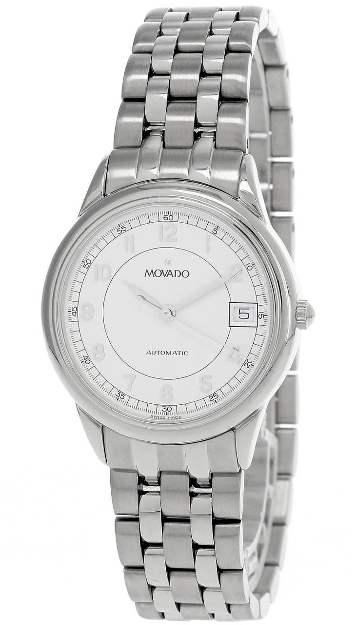 MOVADO 34MM Automatic Stainless Dial Watch | US Steel Shipping Watch | Free Unisex 0602645 Warehouse & Fast White