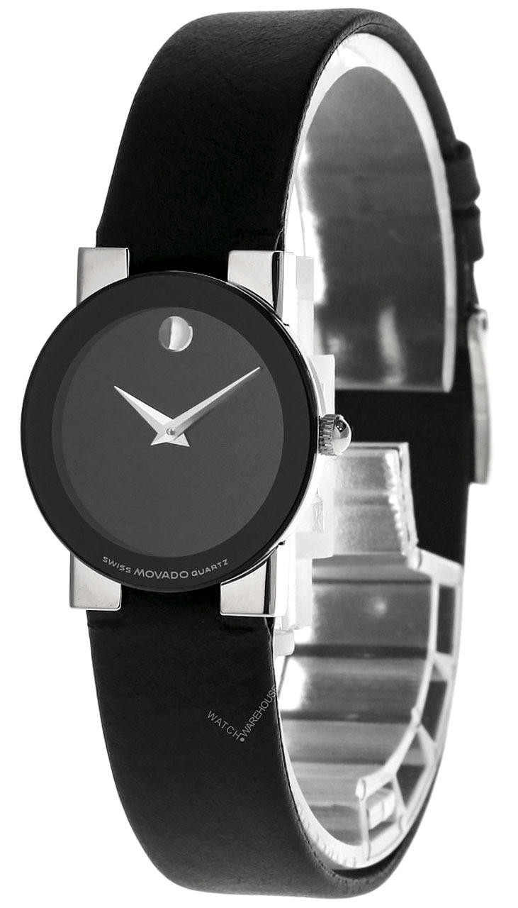 MOVADO Museum 23MM Quartz Black Dial Leather Women's Watch 84-C1-827.2