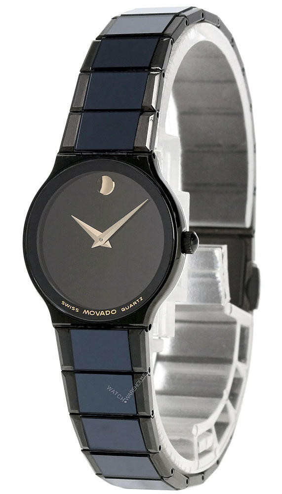 MOVADO Museum 22MM Quartz Black Dial Ceramic Women