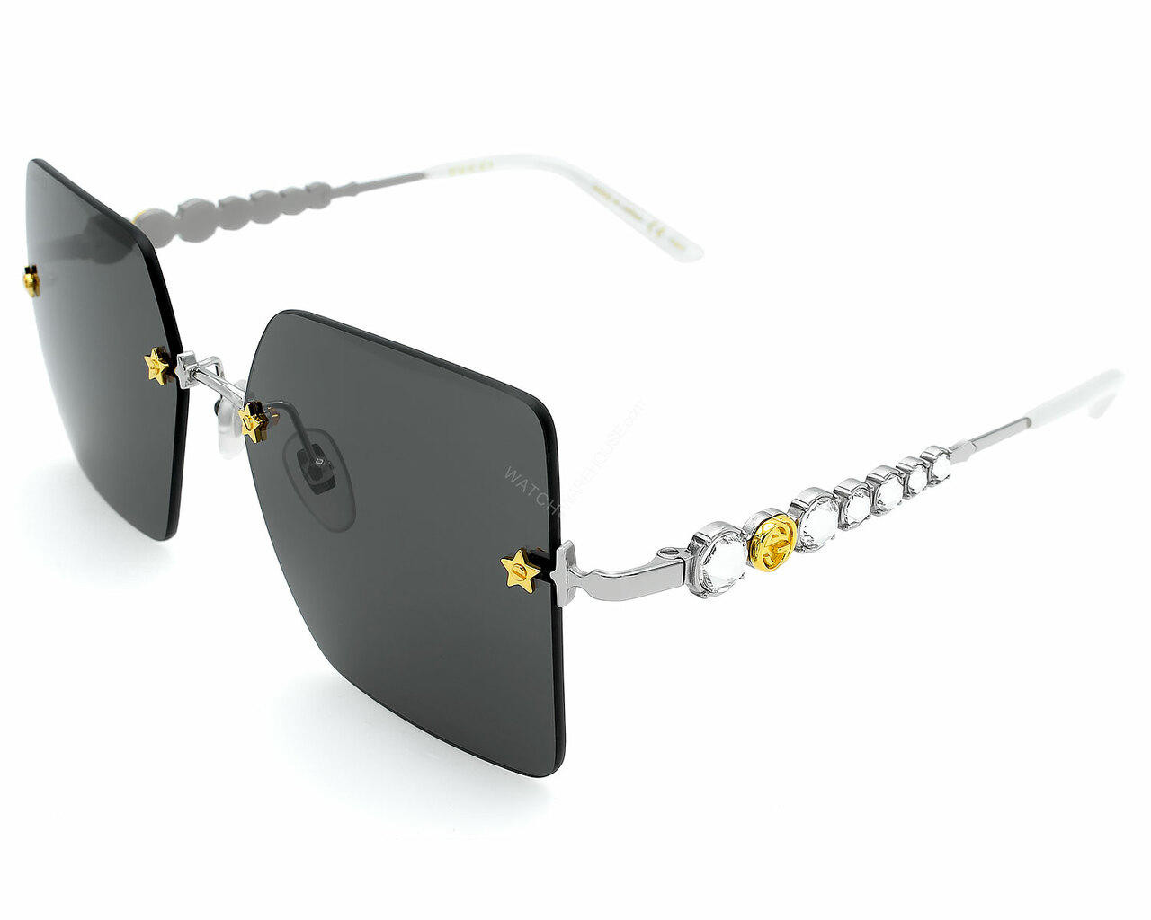 GUCCI Silver/Gray Square 56-140MM Women's Sunglasses GG0644S 001