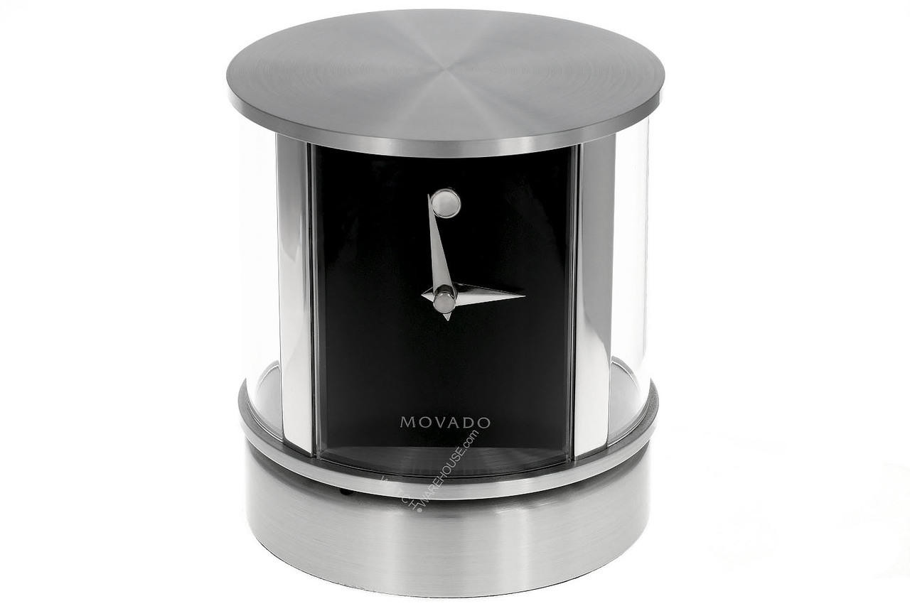 MOVADO Black Dial Rotating MultiFace Desk Clock Fast & Free US