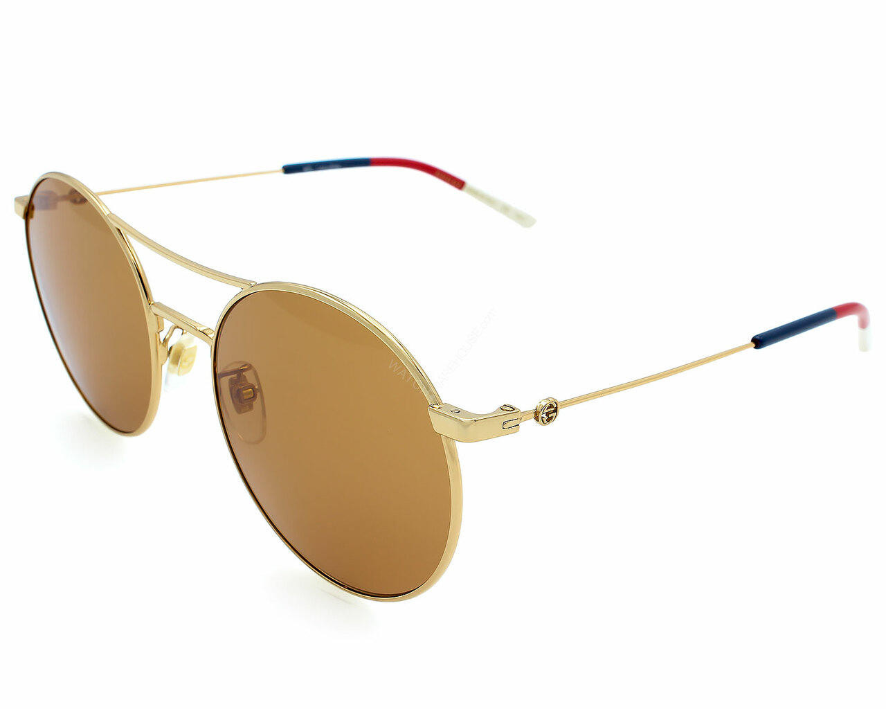 Gucci Women\'s Round Brown Lens Sunglasses GUCCI GG1647S 003 White Silver Brown Lens Round Sunglasses  main image 3