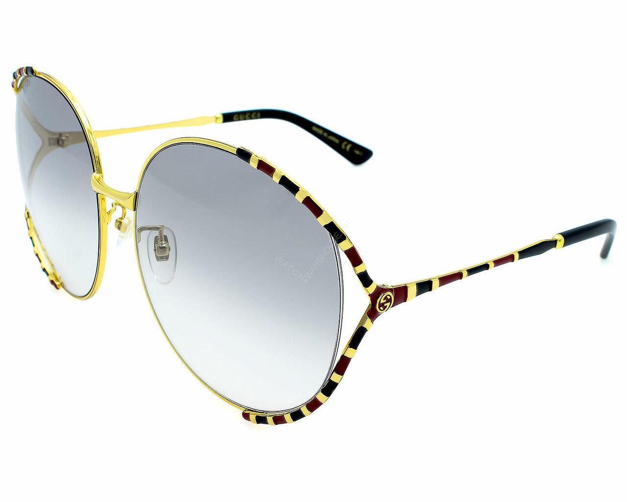 GUCCI Gold/Gray Gradient Lens 64-135MM Women's Sunglasses GG0595S