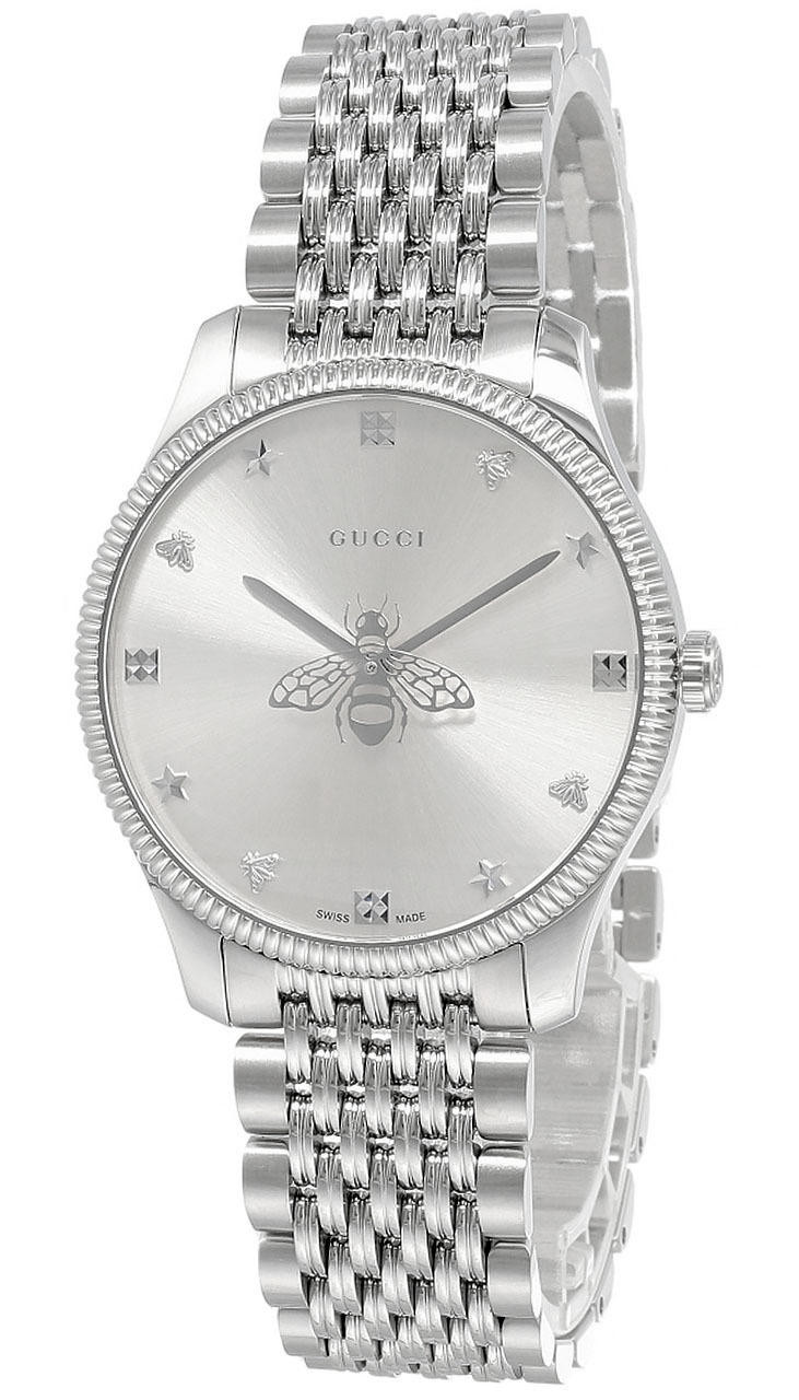 GUCCI G-Timeless 36MM SS Silver Dial Slim Unisex Watch YA1264153