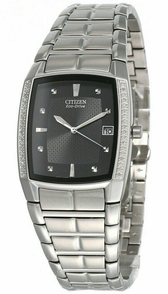 CITIZEN Eco-Drive Black Dial SS Men's Watch BM6640-57E