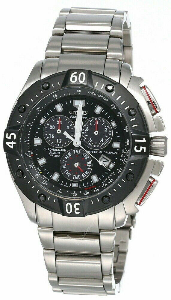 CITIZEN Eco-Drive Black Dial Chrono S-Steel Men's Watch BL5314-52E