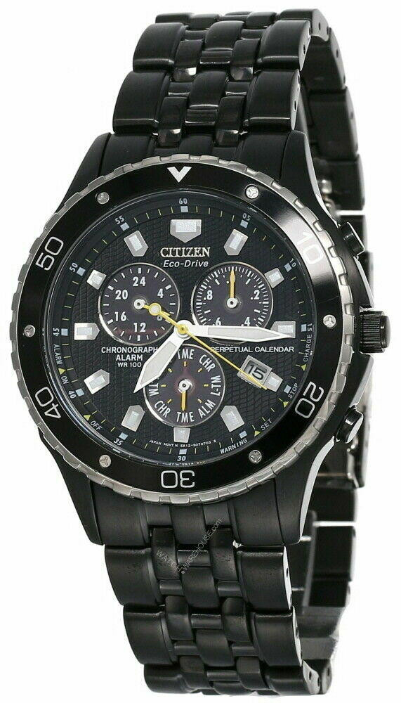 CITIZEN Eco-Drive Black Dial Black Ion-Plated SS Men's Watch