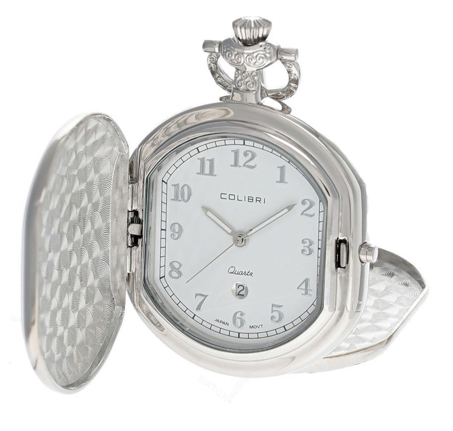 Colibri Quartz Silver Pocket Watch Model #PWQ092008C