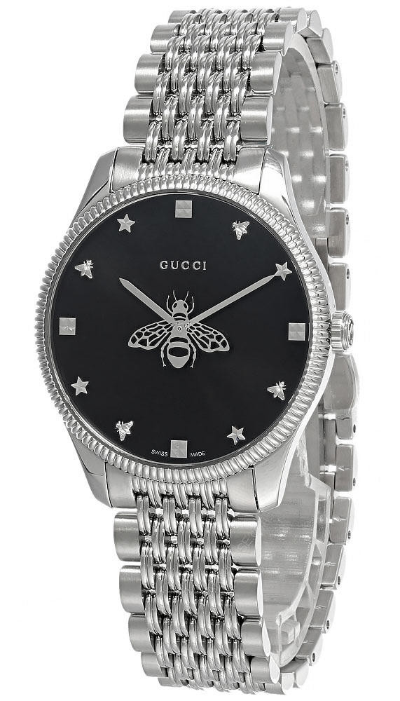 GUCCI G-Timeless 36MM S-Steel Black Dial Women's Watch YA1264154