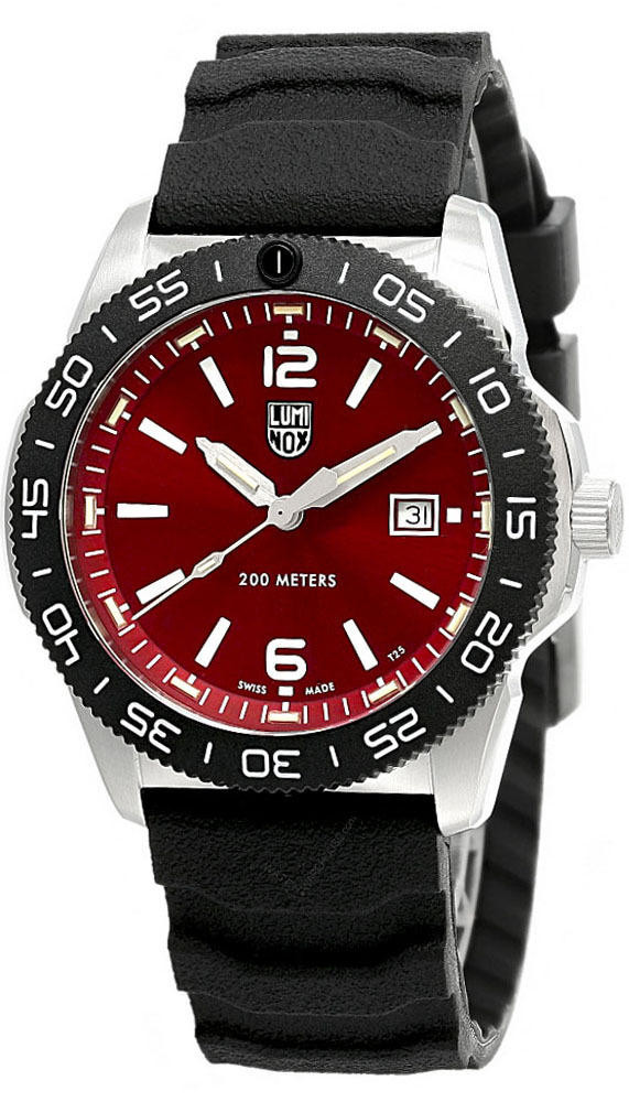 LUMINOX Pacific Diver 44MM QTZ Red Dial BLK Rubber Men's