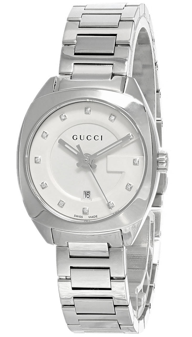 GUCCI GG2570 White Dial 29MM Diamond SS 