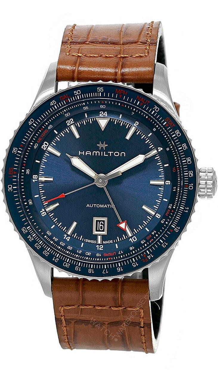 HAMILTON Khaki Aviation Converter 44MM Blue Dial LTHR Men's Watch