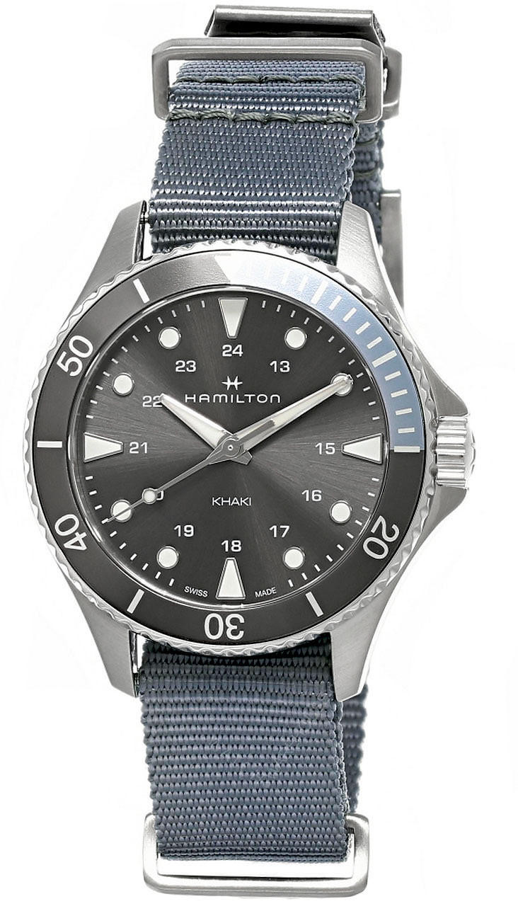 HAMILTON Khaki Navy Scuba 37MM QTZ Gray Dial Men's Watch H82211981 ...