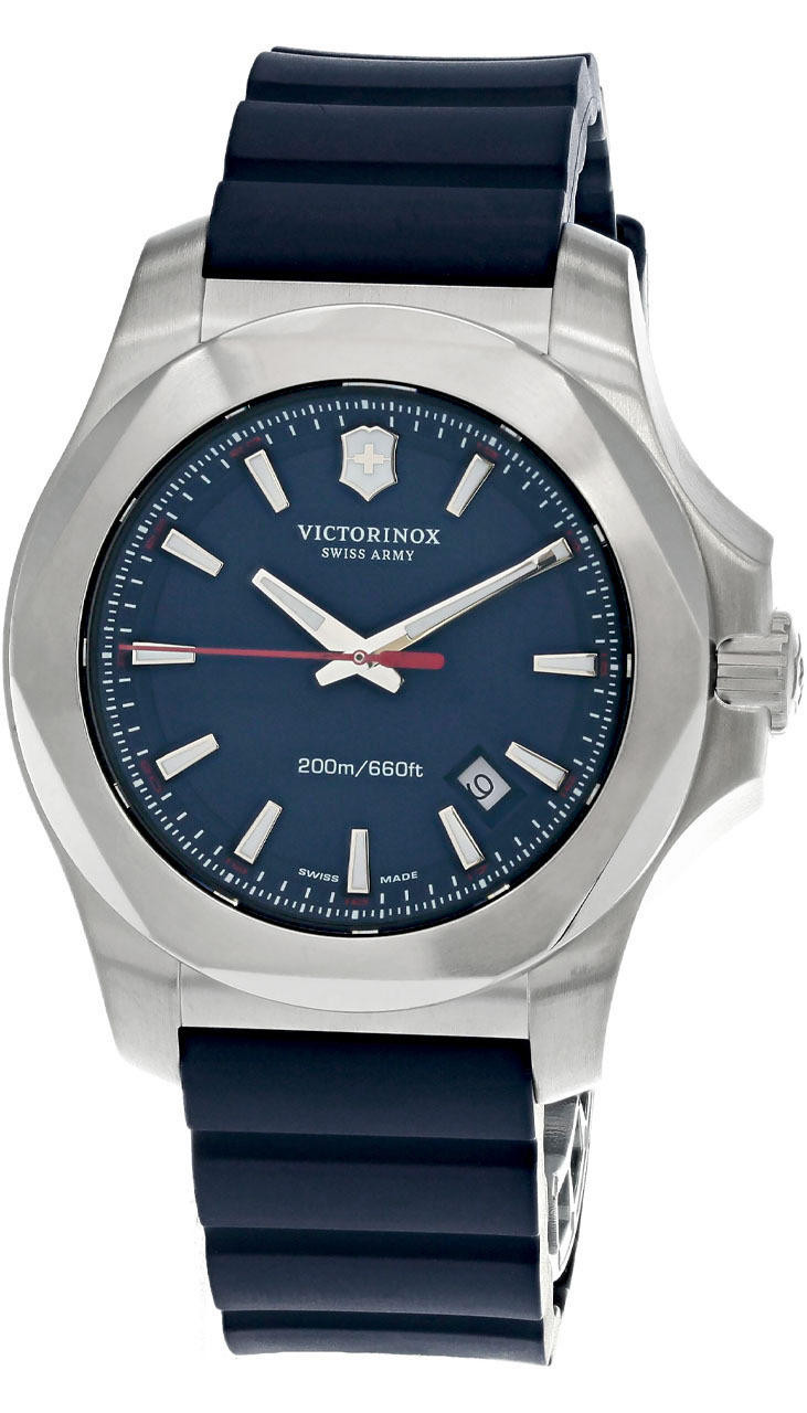 VICTORINOX I.N.O.X. 43MM Quartz Blue Dial Rubber Men's Watch 241688.1