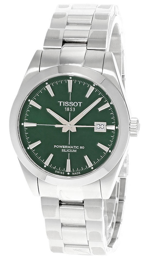 Photos - Wrist Watch TISSOT Gentleman Powermatic 80 40MM Green Dial Men's Watch T127.407.11.091 
