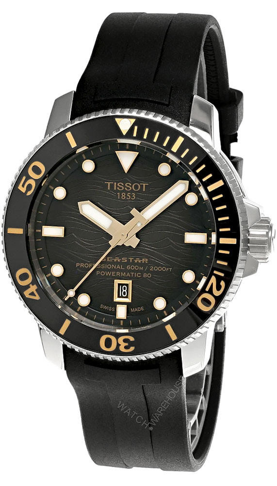 TISSOT Seastar 2000 Professional 46MM Rubber Men's Watch T1206071744101