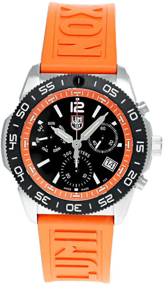 LUMINOX Pacific Diver CHRONO 44MM Orange Rubber Men's Watch XS