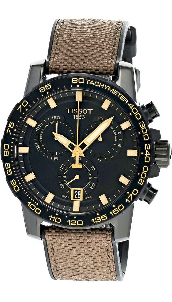 Photos - Wrist Watch TISSOT Supersport CHRONO 45.5MM Black Dial Rubber Men's Watch T125.617.37. 